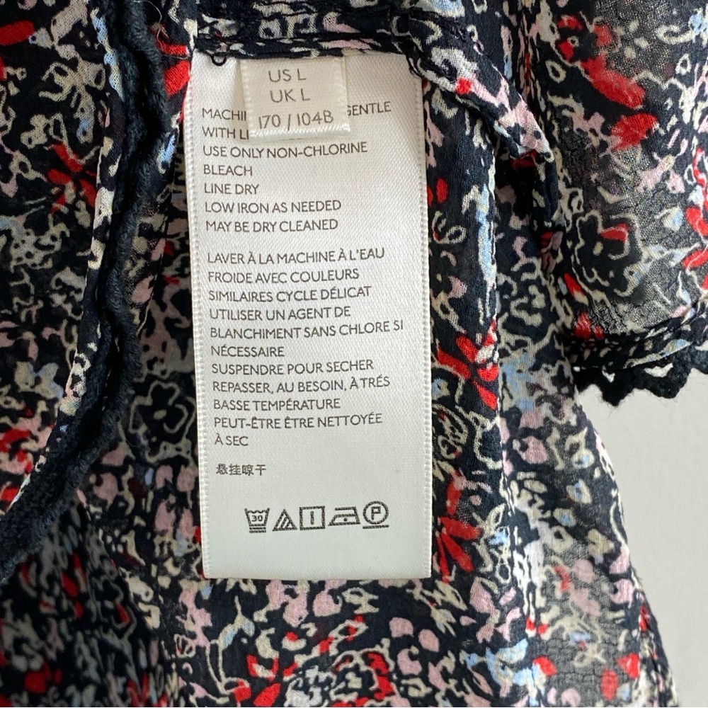 Free People Floral Blouse - Black and Red - Picture 6 of 12